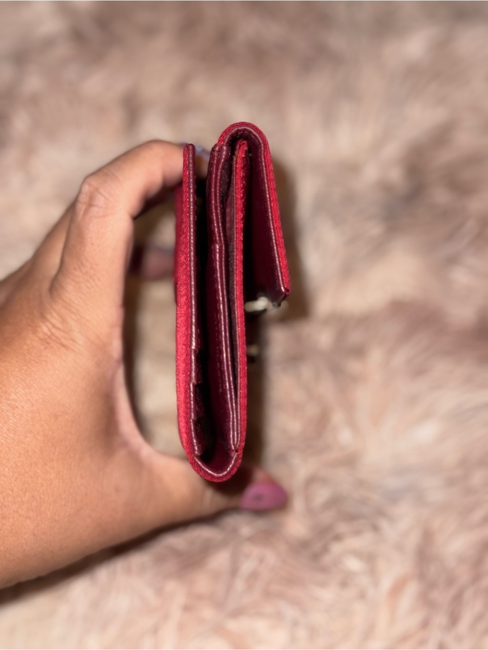 Vintage Prada Burgundy Tessuto Nylon Compact Wallet - Picture 9 of 11